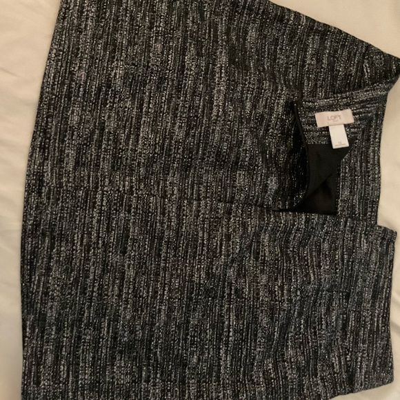 LOFT Black and Gray Tweed Mini Skirt - Picture 4 of 10